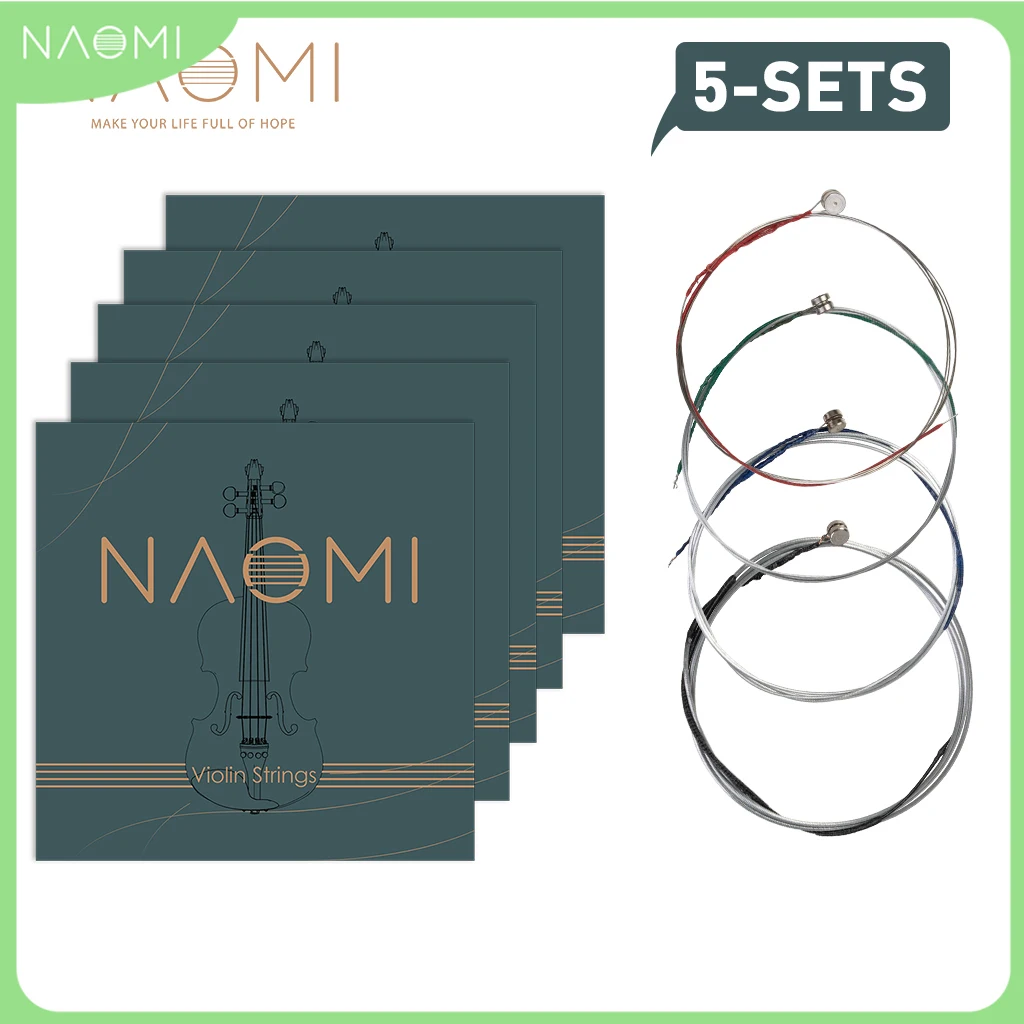 5 Sets Naomi Full Set Violin String Fiddle String Replacement G D A & E