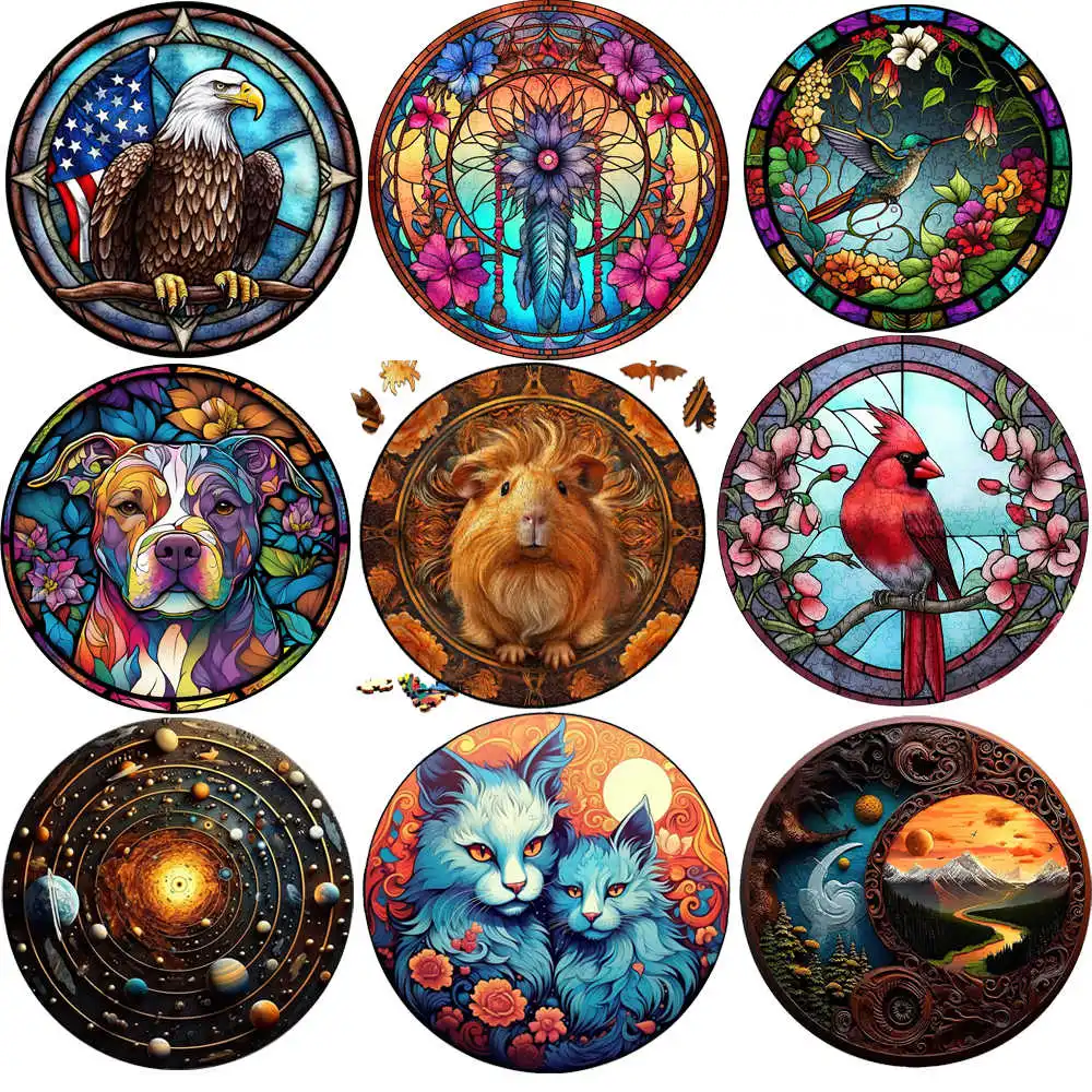 Owl Wooden Jigsaw Puzzle DIY Crafts Animal Wooden Puzzle for Kids Adults Family Interactive Puzzles Gift Toys Puzzles jigsaw puzzles,wooden jigsaw puzzles,wooden puzzle toys