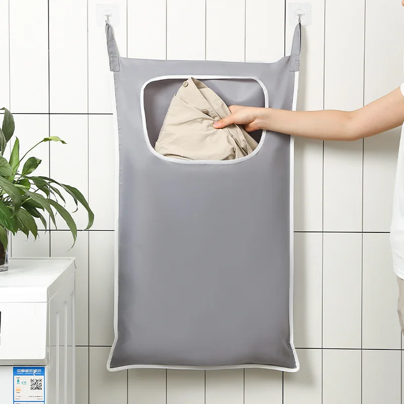 

Large Hanging Laundry Basket Storage Bag Foldable Organizer For Dirty Clothes OxfordCloth Multi-pocket Clothing Toy Storage Home