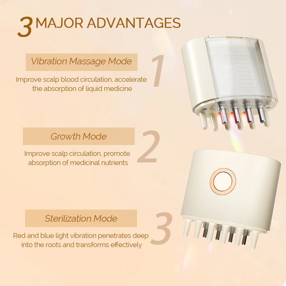 Electric Head Scalp Massager Hair Growth Waterproof Head Scratcher Scalp Treatment Applicator Oil Serum Comb Hair Roots Brush