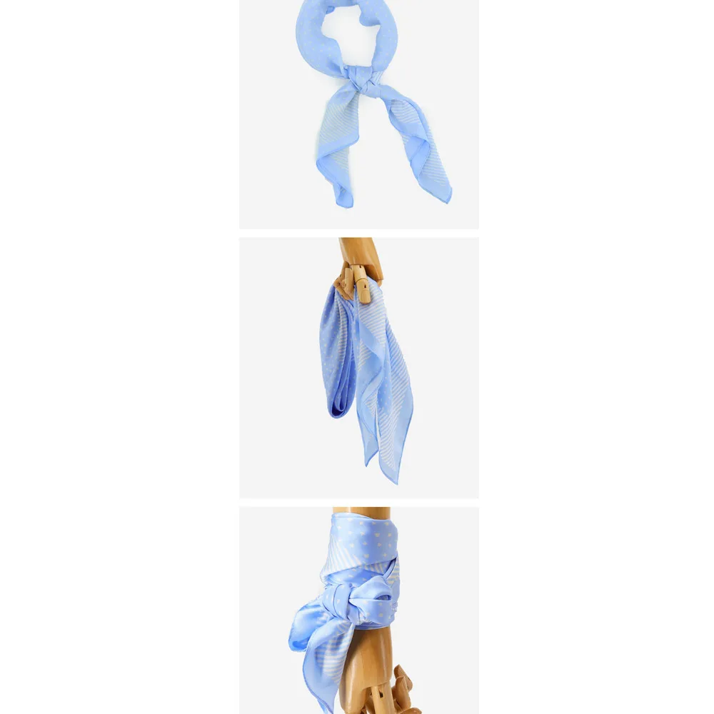 Frühling und Herbst Dekoration Gedruckt 70cm Kleine Quadratische Handtuch Simulation Blau Welle Dot Vielseitig Professionelle Tragen mit_voghion.com