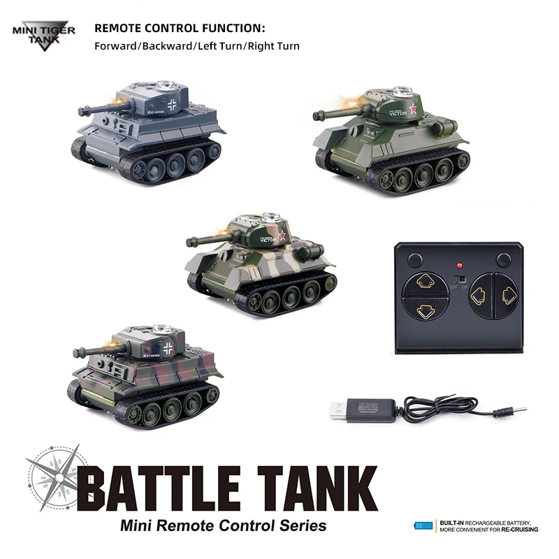 1:100 Scale Mini Tiger RC Tank Model ImitateRemote Radio Remote