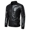 TRAF 2024 Leather Men's New Trend Fashion Spring And Autumn Stand Collar Comfortable Slim Leather Jacket Handsome Youth Coat 1