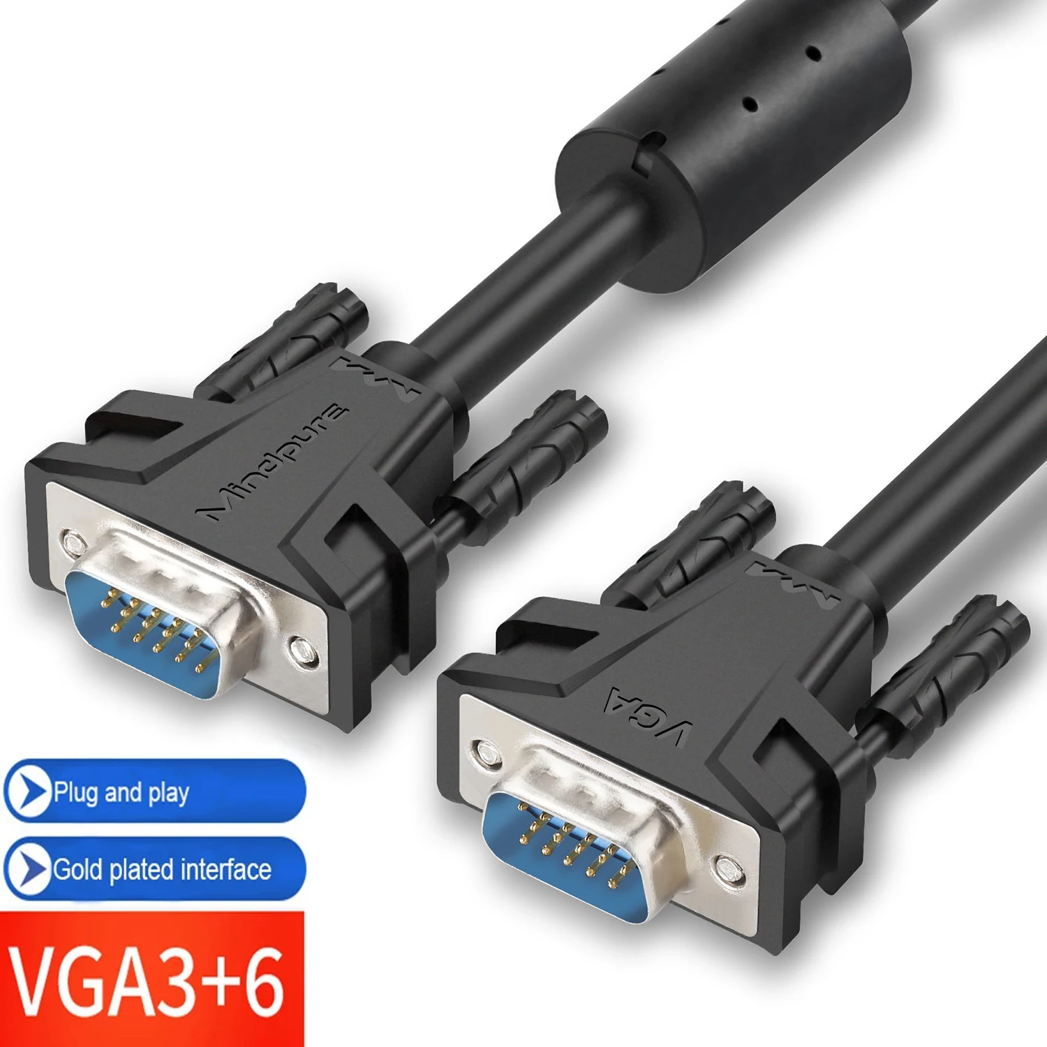 VGA HD 15 Pin Male To Male Extension Cable 1.5m 3m 5m 10m 15m for PC Laptop Projector HDTV Monitor