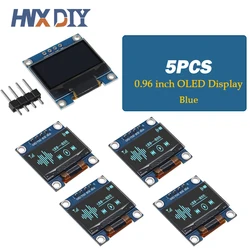 Pack of OLED Display Modules - 0.96 inch, IIC Serial, White/Blue/Yellow, 128x64 Resolution, I2C Interface (5pcs - blue)