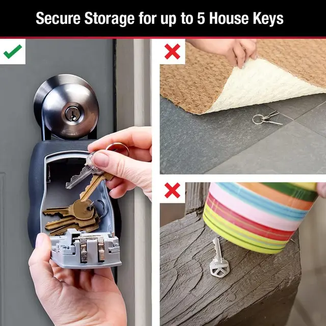 Master Lock Key Lock Box Outdoor Lock Box for House Keys Key Safe with Combination Lock Stainless Steel Password Key Box 3