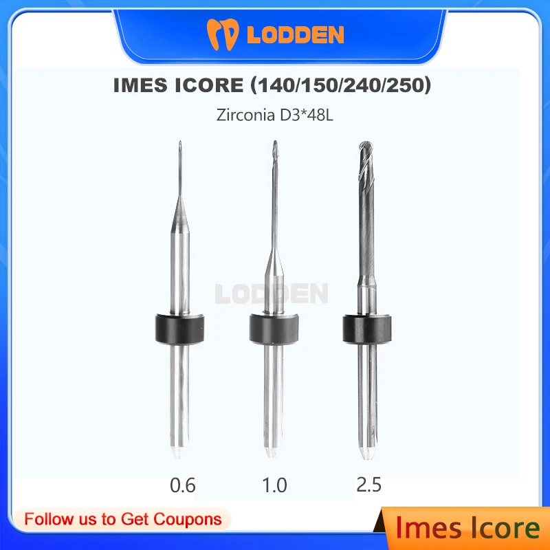 

Dental Lab Milling Needle Grinding Zirconia Diamond for Imes-Icore 140i/150i /240i/250i Dental Burs 0.6/1.0/2.5mm Dentist Supply