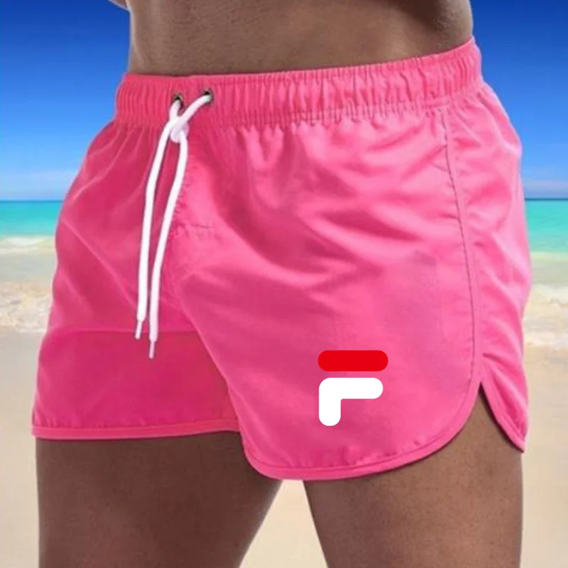 Шорты пляжные мужские быстросохнущие, модные тонкие повседневные шорты для бодибилдинга и фитнеса, бермуды, летние