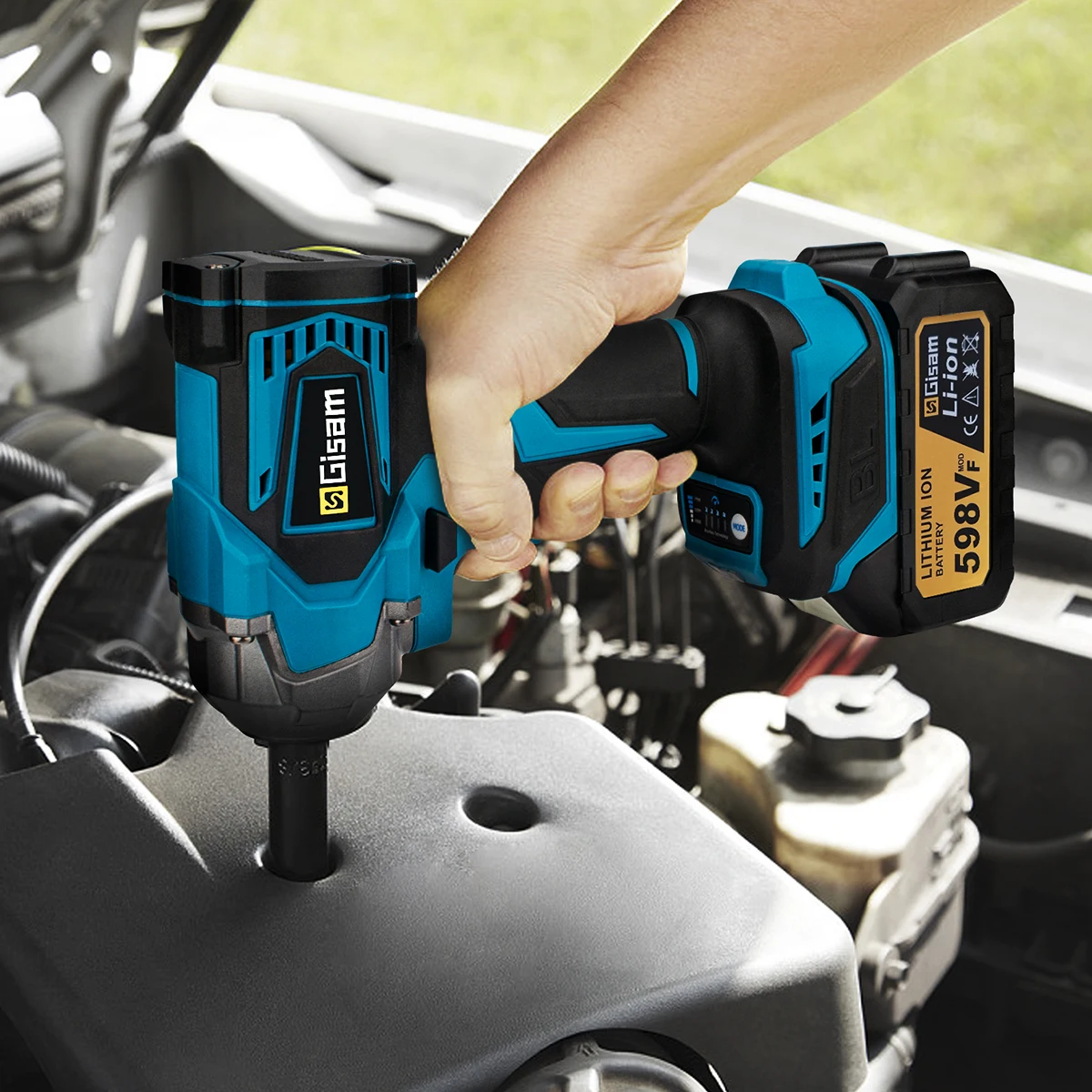 1200N.M Brushless Electric Impact Wrench Cordless Electric Wrench 1/2 Inch Lithium-Ion Battery Power Tool for Makita 18V Battery 3
