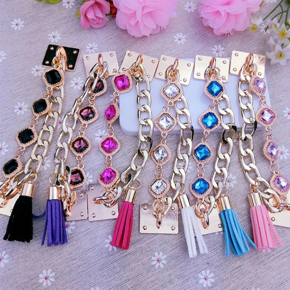 Elegant Rhinestone Beaded Phone Lanyard and Charm Accessory