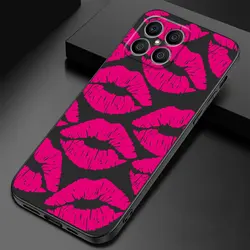 Sexy Red and Black Lips Kiss TPU Soft Phone Case - Elegant Armor  Cover - Honor X7 4G (UUAZA01)