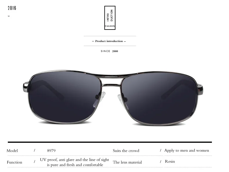 Polarised Pilot Sunglasses For Men Rectangle Metal Uv400 Shades_voghion.com