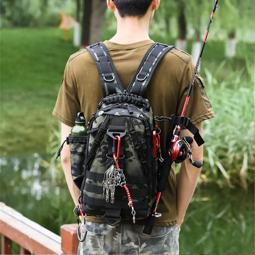 Men Women Fishing Backpack Waterproof Breathable Ergonomic Design
