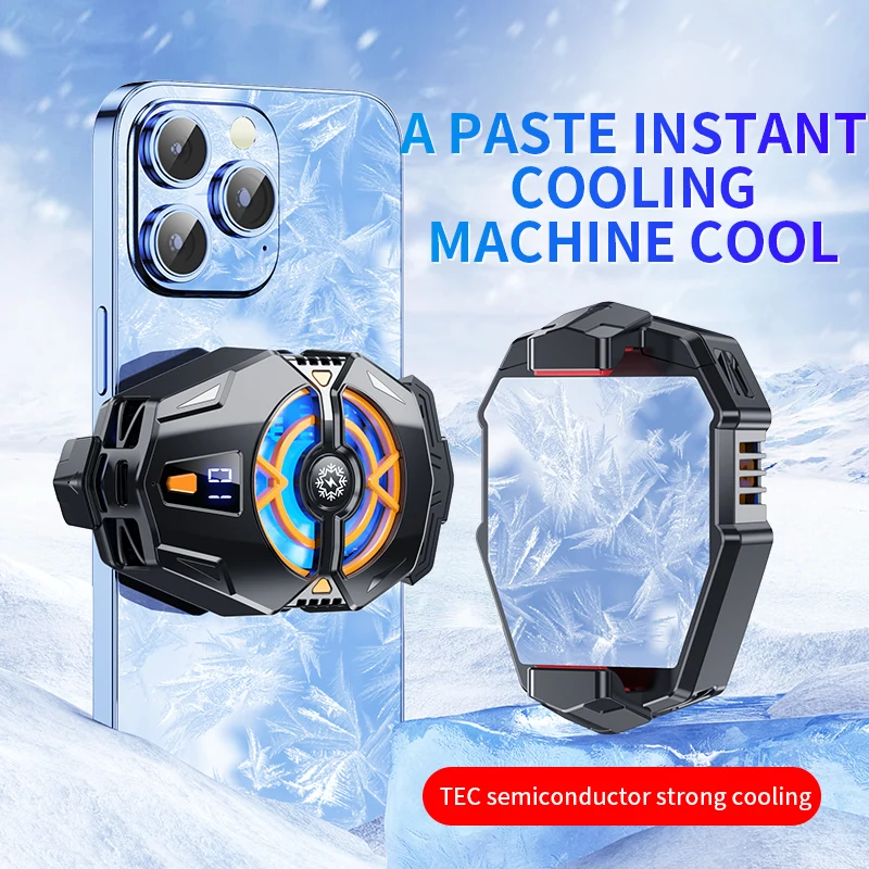 Phone Cooler Gaming Universal Phone Cooling Fan 3 Modes Mobile Radiator For iPhone Android 4.5 to 7in Live Streaming phone cooler mobile radiator cell phone fan