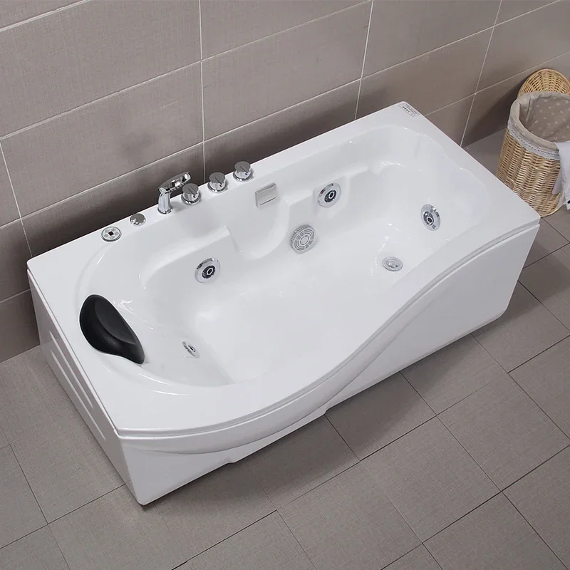 Modern Acrylic Hydromassage Bathtub Bathroom Household Spa Baths Rectangle Comfortable Upscale Massage Adults Bathtub