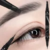 Double-headed 4 Forks Liquid Eyebrow Pencil Eyeliner Natural Black Brown No Smudging Brow Pen Long Lasting Eyes Makeup Cosmetics 1