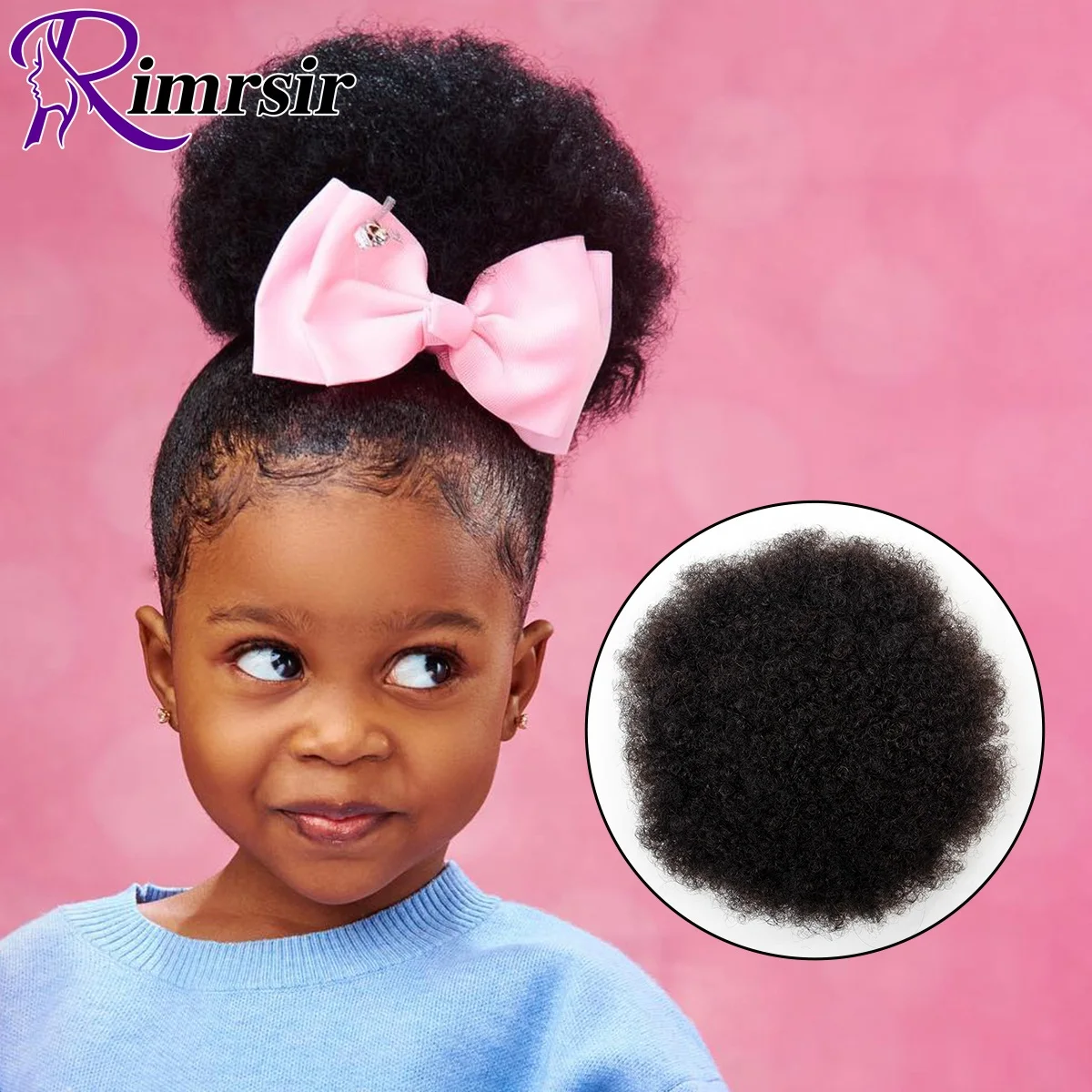 Afro Puff Ponytail Human Hair Bun Brazilian Kinky Curly Drawstring Ponytail Hair Chignon Extensions