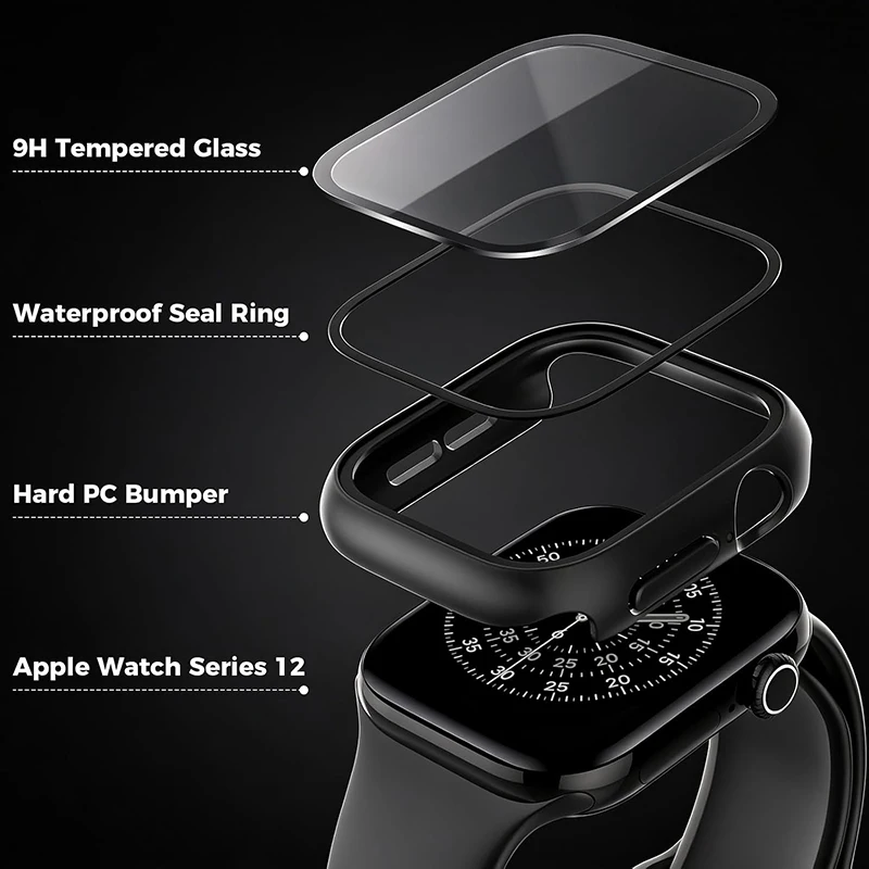 Premium Tempered Glass Screen Protector for Apple Watch - Ultra-Durable Full Coverage Case