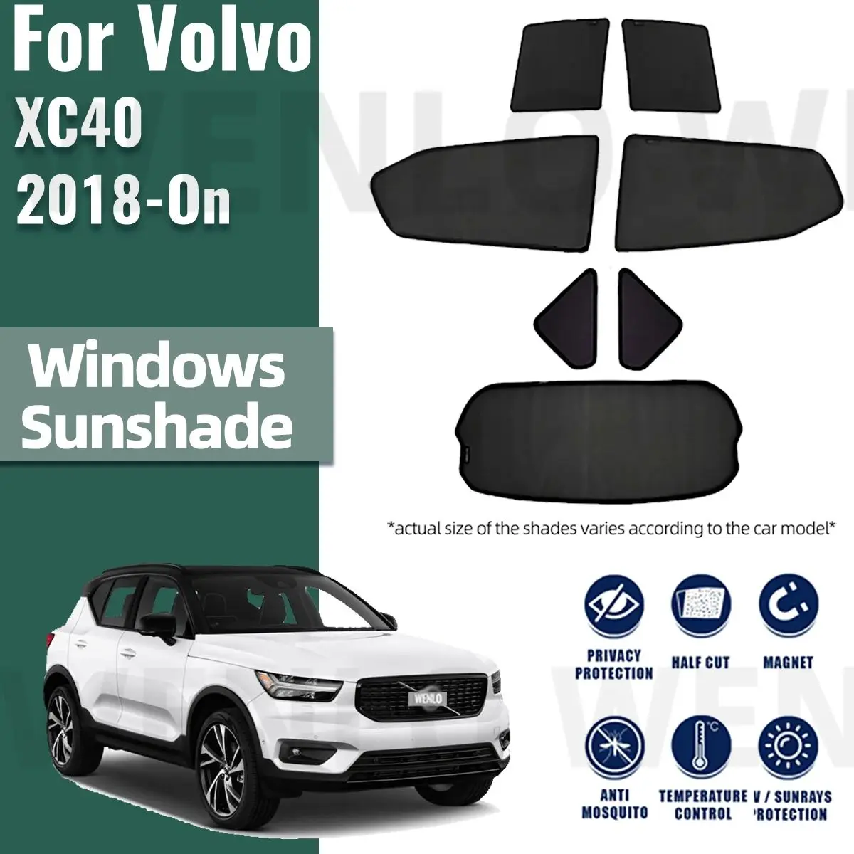 LANGBEAN Faltbare Sonnenblende Für Volvo XC40/C40 2018-2025 - Hitzeschutz Für Frontscheibe