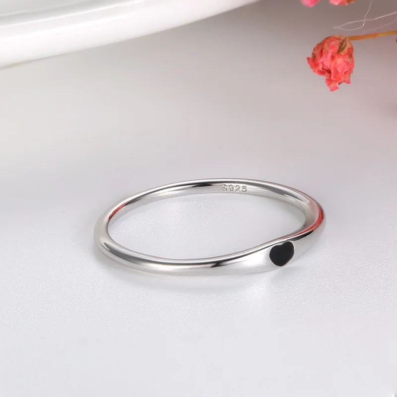 Original 925 Sterling Silver Ring Star/Heart/Wave Shape for Women Wedding Engagement Fine Jewelry Simple S925 Gift