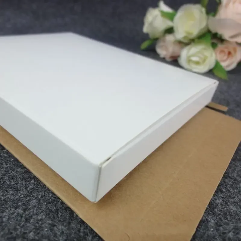

14x12x1.6cm White Paper Gift Carton Box Paperboard Packaging Box Flat Paper Box Wholesale 50pcs/lot Christmas Gift Box