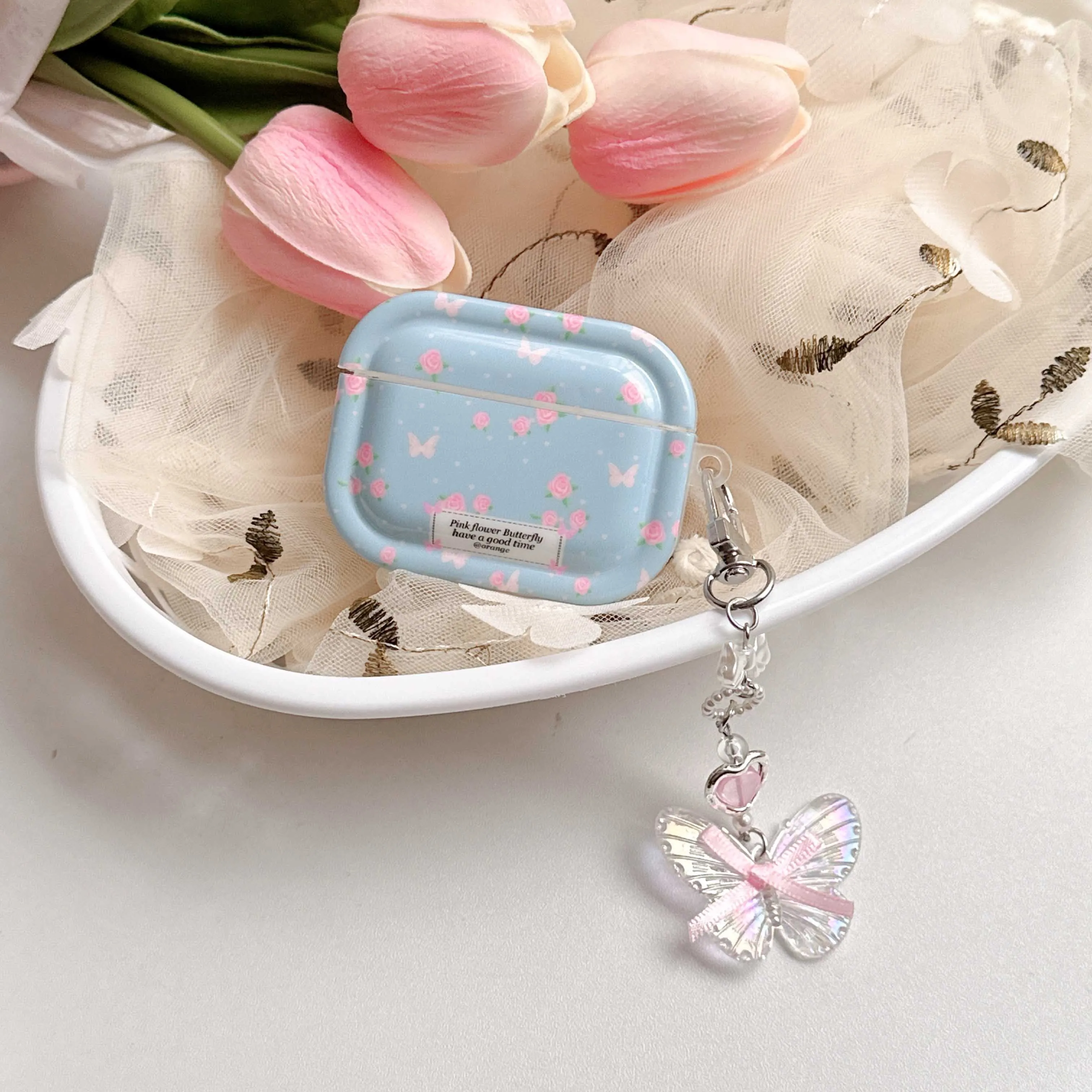 3D Butterfly Chain Earphone Cases For Airpods