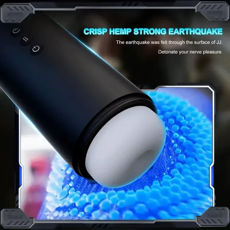 Male Masturbator 10 Frequency Vibrating Heated Blowjob Masturbator 3D Simulation Vagina Stretchable Sucking Masturbation Cup