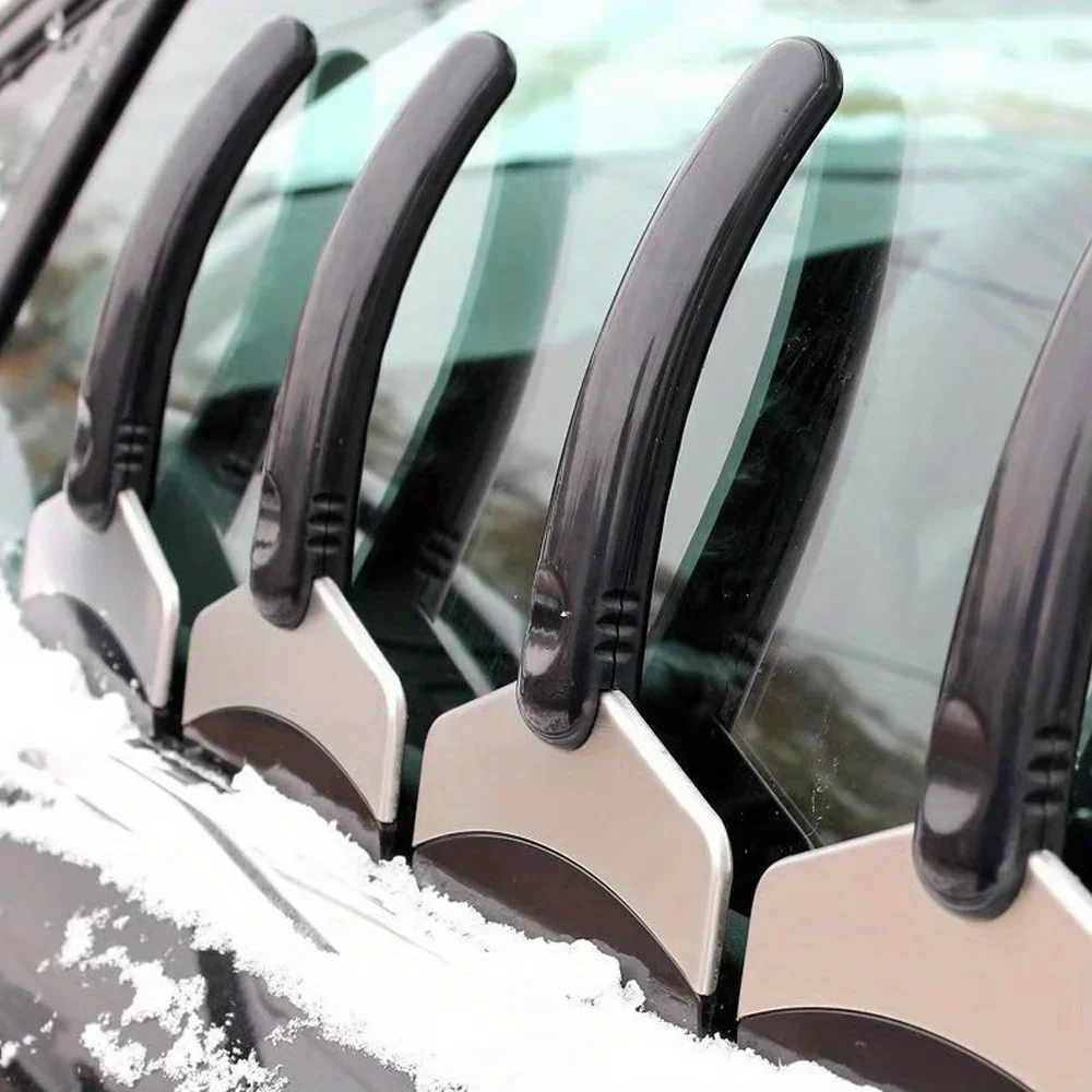 Heavy-Duty Metal Snow Shovel for Car Windshield-Black, Ice Scraper & Window Cleaning Tool for All Vehicles