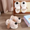 Winter Couple Style Concise Solid Color Wrap Heels Plush Slippers Non-slip Warm Flip Flops Women Men Home Casual Cotton Shoes 5