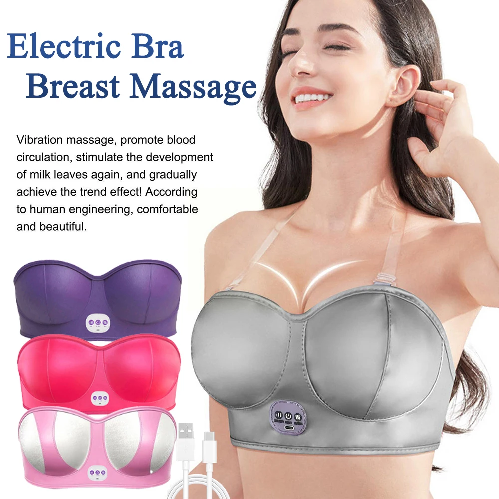 

Electric Breast Massager Smart Vibration Heating Hot Compress Stimulator Enhancer Chest Shaping Relaxing Breast Care Massage Bra