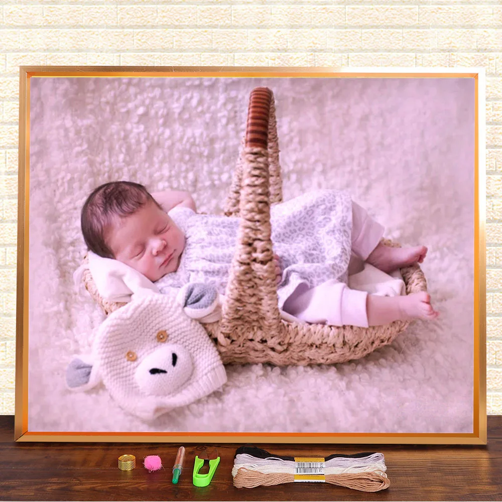 Baby Newborn Printed Fabric 11CT Cross-Stitch Patterns Embroidery DMC Threads Handmade Knitting Handiwork Sewing Promotions |