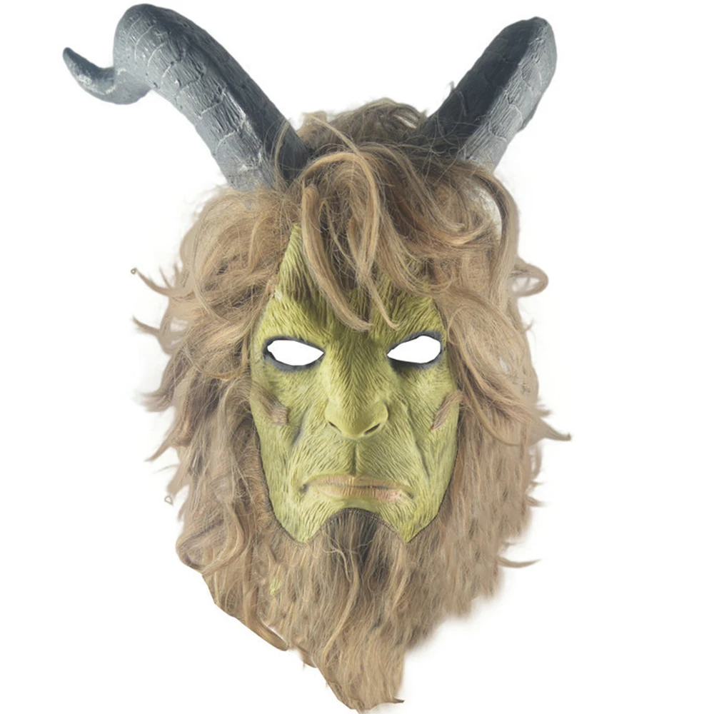 Movie Beauty And The Beast Mask Cosplay Prince Mask Horror Beast Mask Long Wig 