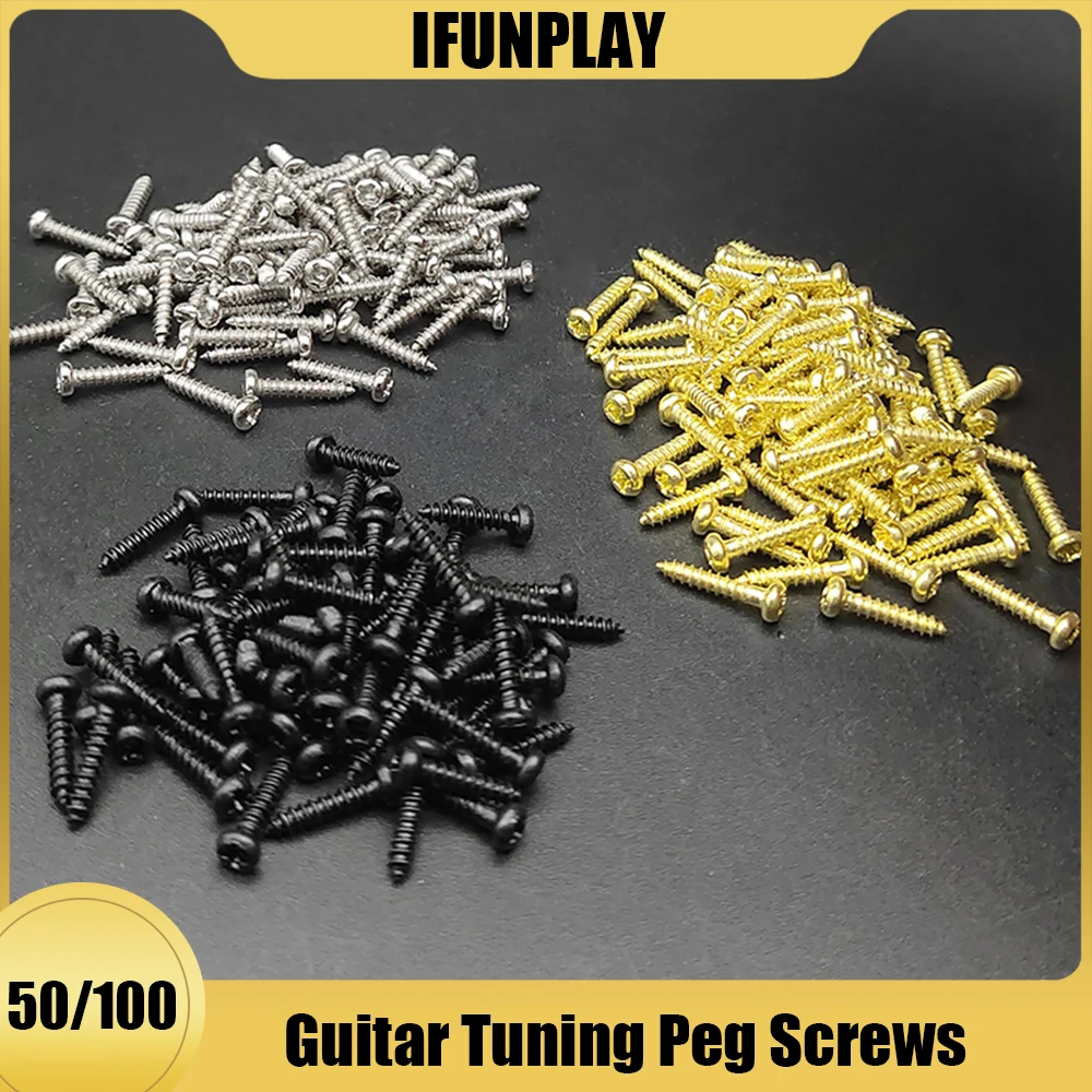 50/100pcs 2*10mm Guitar Tuning Peg Machine Head Screw M2*10 Screw For