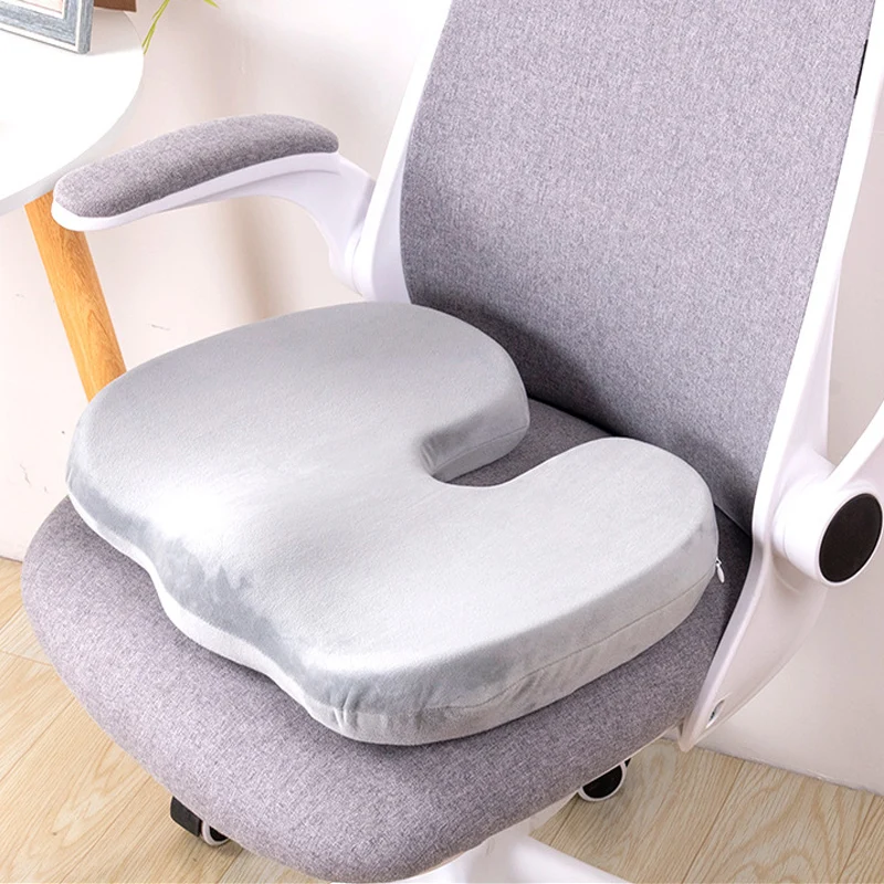 Solid Color Simple Memory Foam Seat Cushion Office Chair Anti