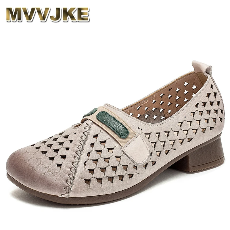 

Женские босоножки из натуральной кожи, с круглым носком