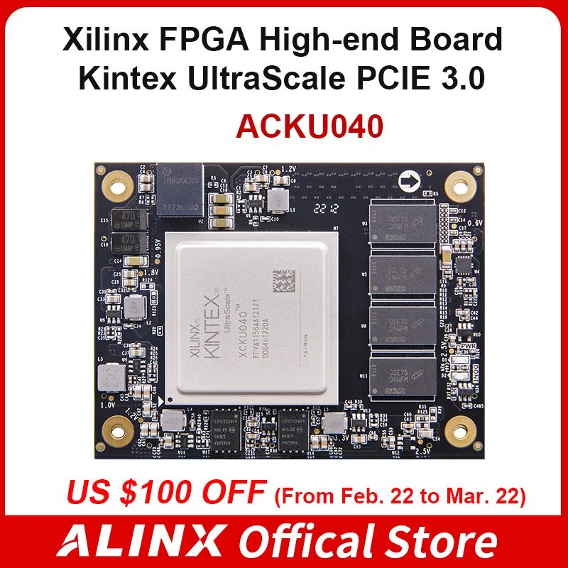 ALINX SoM ACKU040 Xilinx Kintex UltraScale XCKU040 PCIE 3. 0 FPGA Core