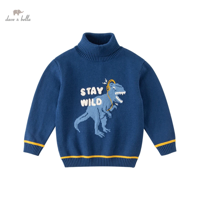 

DK4223633 Dave Bella Winter 5Y-13Y Kids Clothes Children Fashion Animal Sweater Appliques Sweater Boys High Quality Clothes