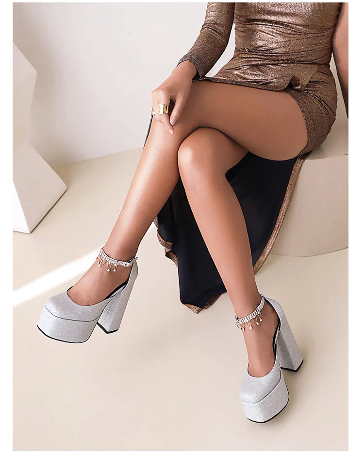 Tacones Zapatos De Talla Grande Para Mujer Zapatos De Tacón Grueso