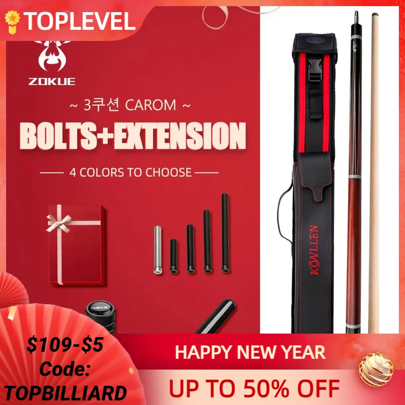 Zokue Carom Stecca Professionale Carambola Francese Stecca Da Biliardo Tre Bande Coreano 3 Cuscino Stecca Conica 12Mm Punta 142Cm Libre Stecca