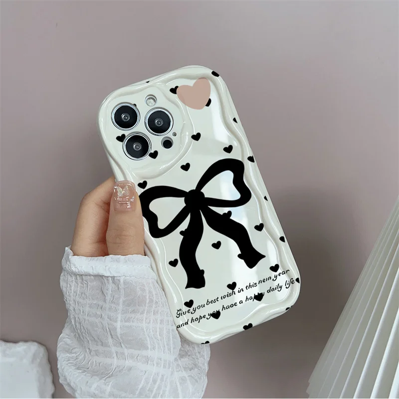 Charming Y2K Bow Knot Love Heart Phone Case Cover