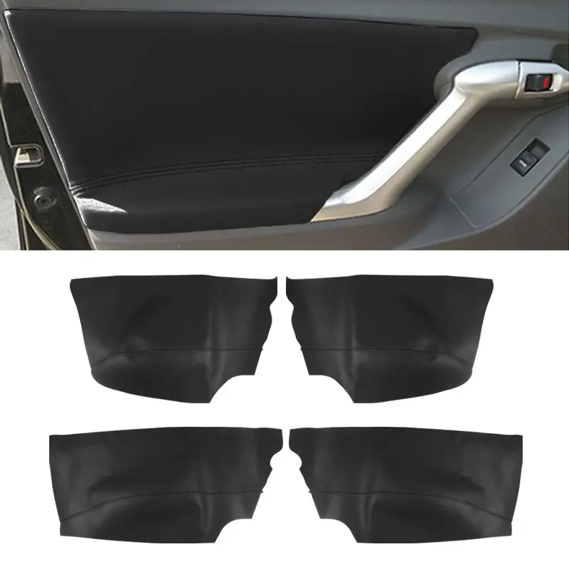 

For Toyota Verso 2009 2010 2011 2012 2013 2014 2015 Black Microfiber Leather Interior Door Armrest Panel Cover Protective Trim