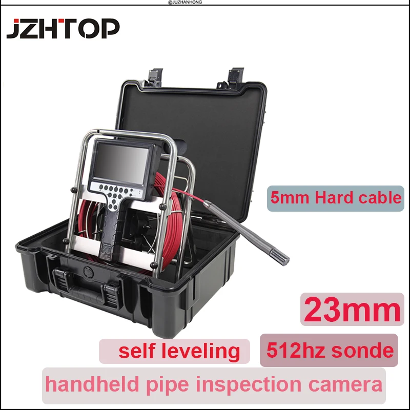 23mm Pipe Drain Sewer Inspection Camera 512hz Sonde Self Leveling DVR Video Endoscope Borescope Pipeline 5mm Hard Cable