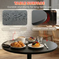 2 Pack 40 Inch Round Bistro Pub Table, Standard Height Cocktail Table, Compact High Top Table for Home Kitchen Dining Room 4