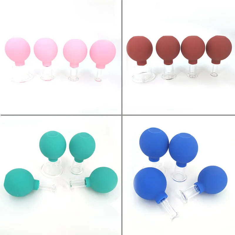 Facial Cupping Set Rubber Massage Body Cups Vacuum Cupping Glasses Face Skin Lifting Body Facial Cups Anti Cellulite Chineses Cupping Therapy Tool