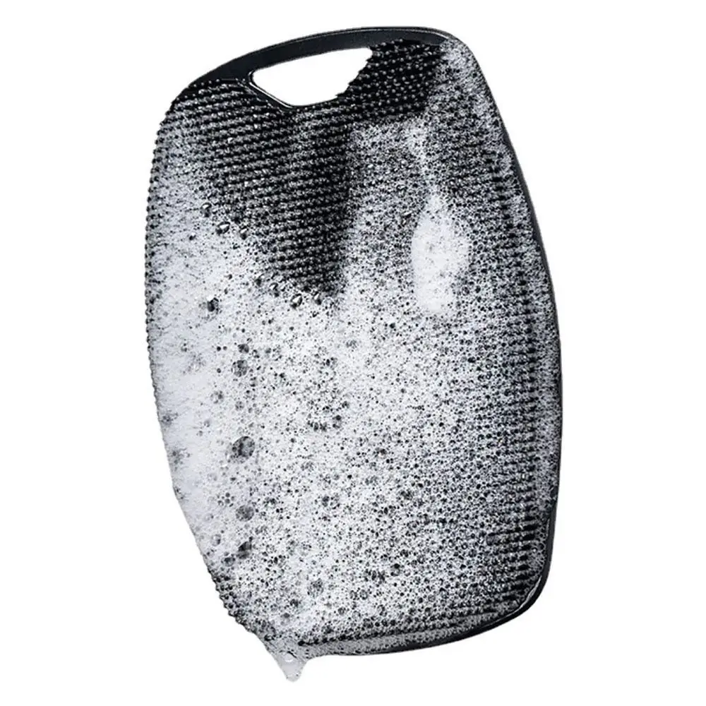 1Pc Durable Silicone Exfoliating Brush Soft Black Grey Massage Bath Brush Body Cleansing Scrubber Shower Bath Supplies