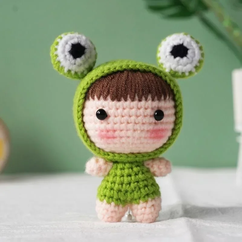 DIY Handmade Doll Crochet Wool Yarn Kit for Beginners Material Package Hand Knitting Kids Adults Braid Keychain Decoration Gift