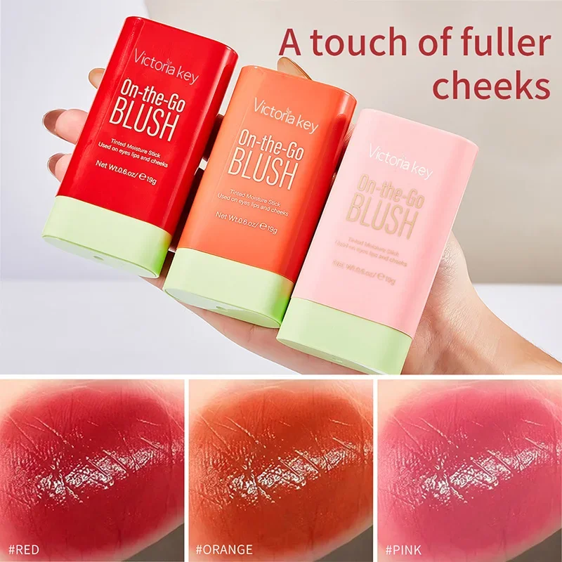 Blush Stick Blush Cream Multi-function Natural Cheek Face Rouge Lasting High Color Rendering Brightening Skin Tone Waterproof