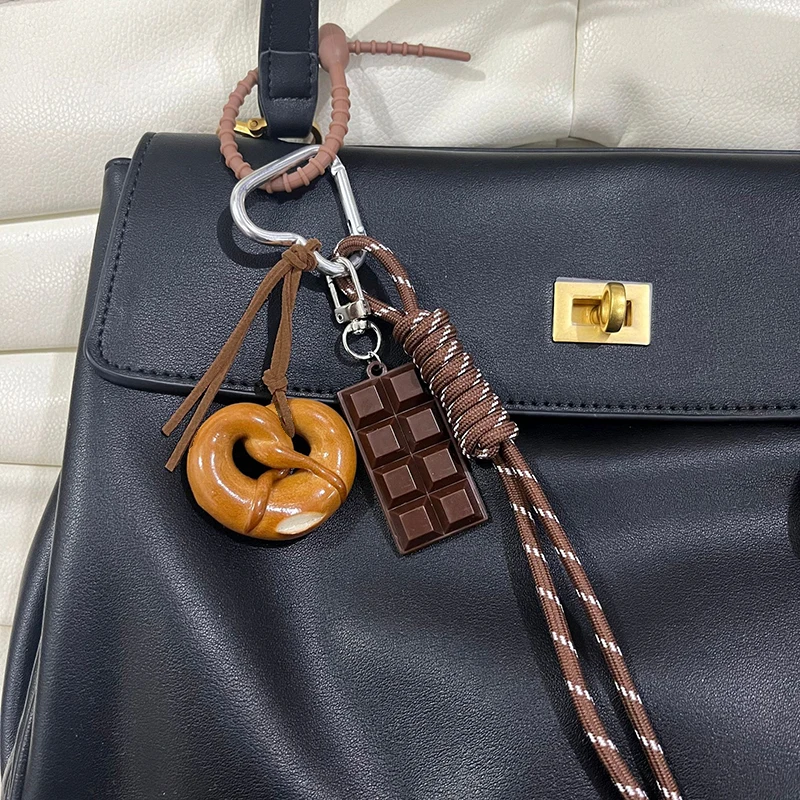 Trendy Y2K Baseball Keychain Nylon Woven Rope Pendant DIY Heart Design Handmade Women's Accessory for Bags Phones Gift