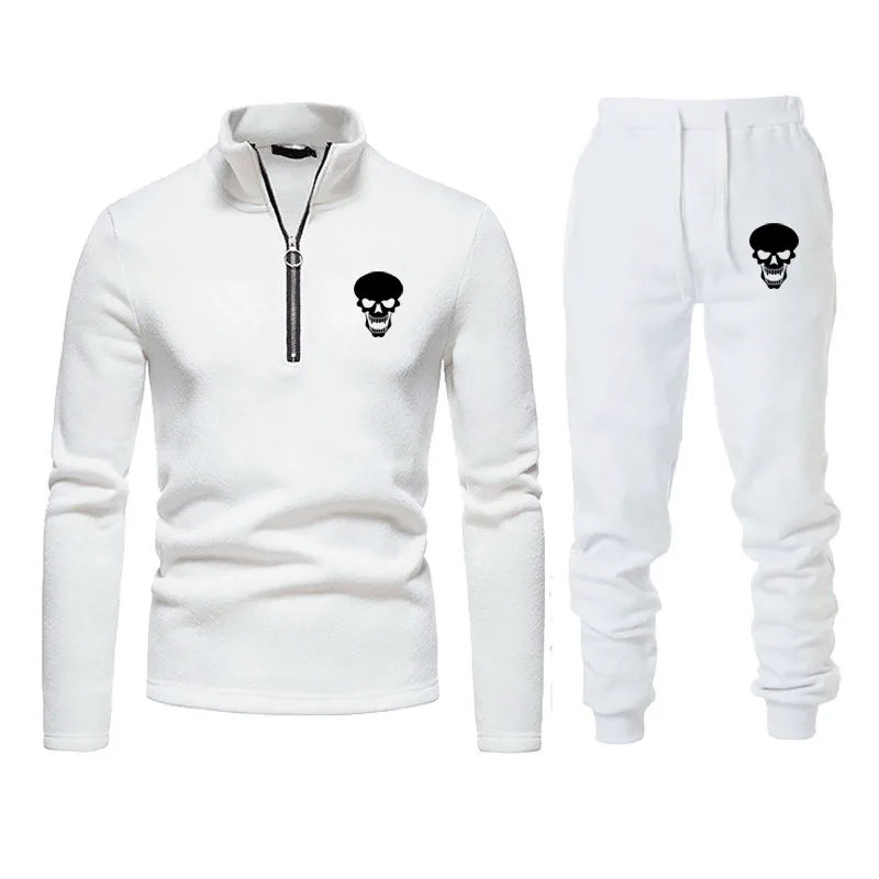 

2022 New Autumn Winter Skull Hoodie Sweatshirt + Pants Set Premium Autumn Oversized Men's Sportswear fitness jogging set