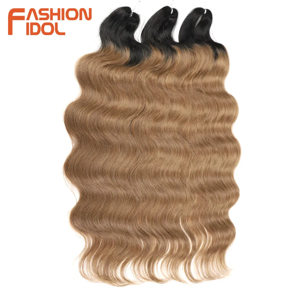 Body Wave Crochet Hair 24 Inch Long Synthetic Hair Braids Goddess Ponytail Hair Wavy Ombre Blonde Hair Extension